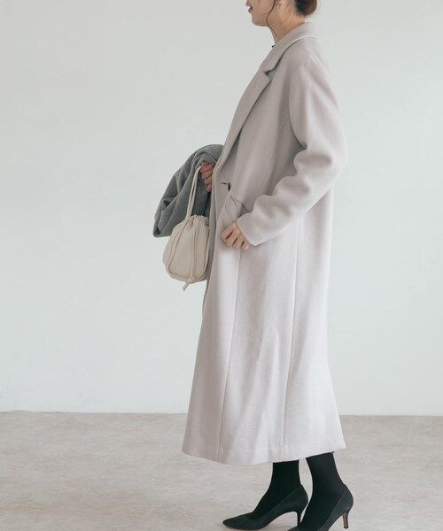 URBAN RESEARCH ROSSO（アーバンリサーチロッソ）の「セミダブルロングチェスターコート（チェスターコート・レディース・CAMEL/L/GRAY/BLUE・36/38）」の13枚目の写真