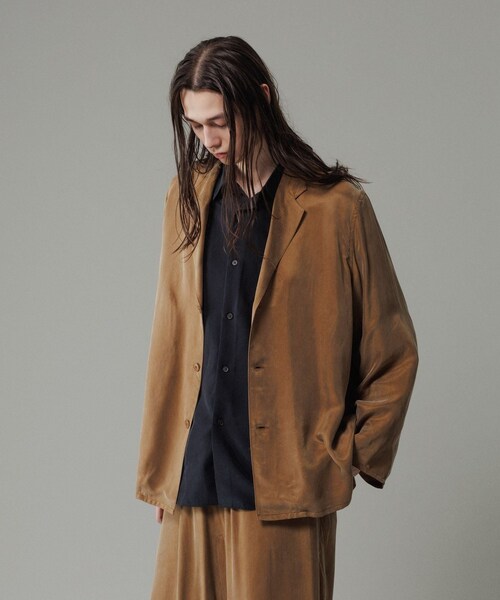 ADAM ET ROPE'（アダムエロペ）の「キュプラビスコース シャツジャケット / セットアップ対応（シャツ/ブラウス・メンズ・ブラック系/スミクロ/キャメル系/カーキ・L/M）」の20枚目の写真