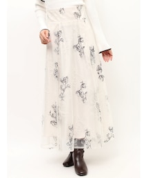 MERCURYDUO | エンブロイダリーフレアスカート(スカート)