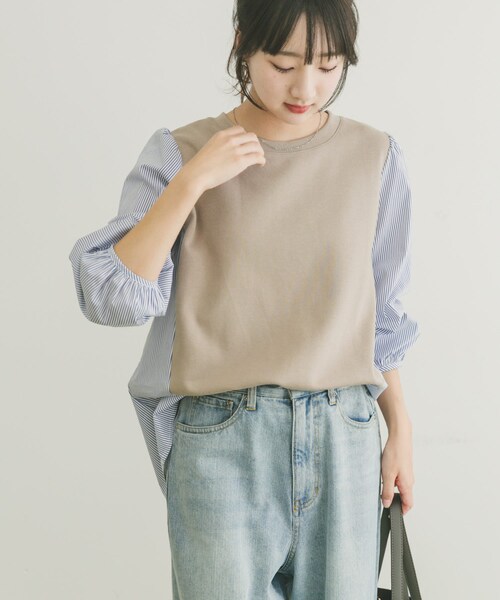 ITEMS URBANRESEARCH（アイテムズ アーバンリサーチ）の「フハクキリカエプルオーバー（Tシャツ/カットソー・レディース・BLK/NVY/BEG・FREE）」の20枚目の写真