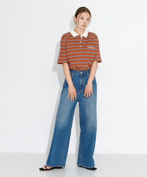 URBAN RESEARCH Sonny Label（アーバンリサーチサニーレーベル）の「メッセージボーダーポロシャツ（ポロシャツ・レディース・ブラウン/オフ/グレー・FREE）」の21枚目の写真