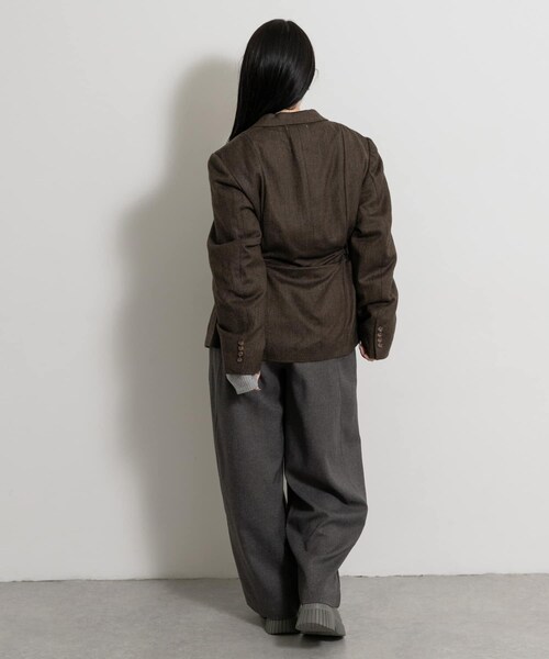 THE GOODLAND MARKET（ザグッドランドマーケット）の「77circa　make v shape tweed jacket（テーラードジャケット・レディース・brown1/brown2/brown3/brown4・one）」の11枚目の写真