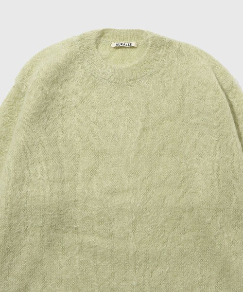 ADAM ET ROPE'(アダムエロペ)の「【AURALEE/オーラリー】BRUSHED SUPER KID MOHAIR KNIT P/O(ニット/セーター・メンズ・ブラック/グリーン/カーキ・3/4)」の14枚目の写真
