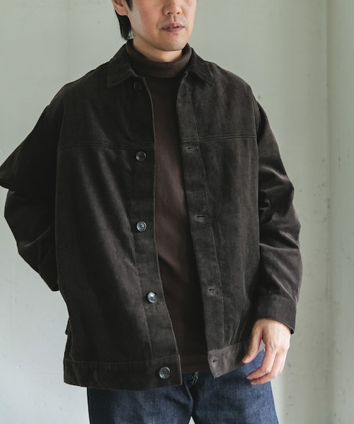 URBAN RESEARCH DOORS（アーバンリサーチドアーズ）の「コーデュロイ トラッカージャケット（テーラードジャケット・メンズ・D.CHARCOAL/BROWN/MOCHA・M/L）」の3枚目の写真