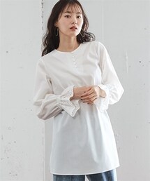 nissen | 大きいサイズキャンディスリーブデザインブラウスチュニック(シャツ/ブラウス)