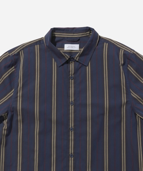 Saturdays NYC（サタデーズ ニューヨークシティ ）の「Bruce Stripe SS Shirt（シャツ/ブラウス・メンズ・ホワイト/レッド/ネイビー・M/L/XL/XS/S）」の18枚目の写真