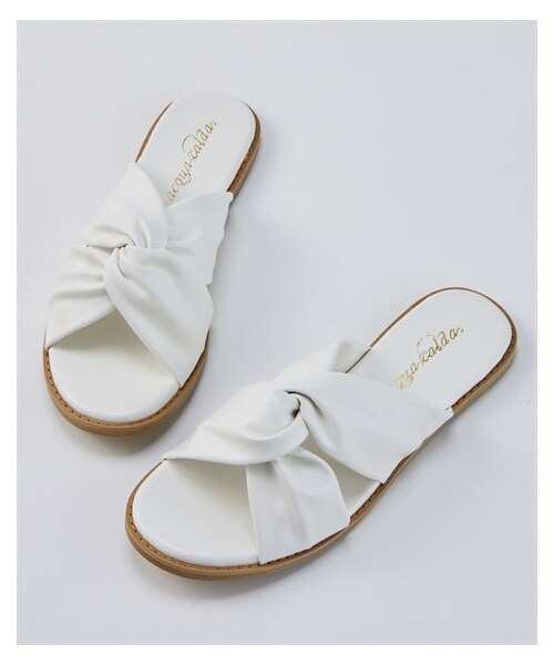 nissen（ニッセン）の「【ゆったり幅広】やわらかツイストフラットサンダル（低反発中敷）（ワイズ４Ｅ）（サンダル・メンズ・黒/ホワイト/パープル/グリーン/オーク・M=23.0~23.5cm/4E/L=24.0~24.5cm/4E/LL=25.0~25.5cm/4E/3L=26.0~26.5cm/4E）」の2枚目の写真