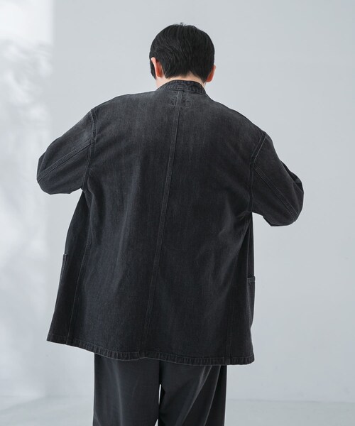 URBAN RESEARCH（アーバンリサーチ）の「new basic 10oz DENIM STAND COVERALL（カバーオール・メンズ・BLACK/INDIGO・M/L）」の8枚目の写真