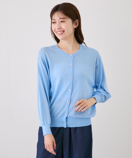 Jayro(ジャイロ)の「ドロップショルダークルーネックカーディガン(ニット/セーター・レディース・ブラック/ホワイト/ホワイト系/ネイビー/ブルー/ブルー系/オレンジ系/イエロー・M)」の5枚目の写真