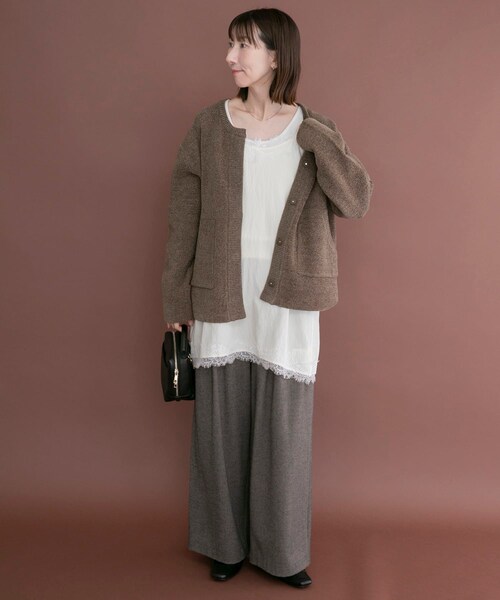ITEMS URBANRESEARCH（アイテムズ アーバンリサーチ）の「レースキャミチュニック（チュニック・レディース・DOT/BLK/BRN/OFF・Free）」の9枚目の写真