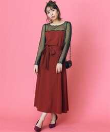 nissen | 大きいサイズ ドットシースルートップス  marun(Tシャツ/カットソー)