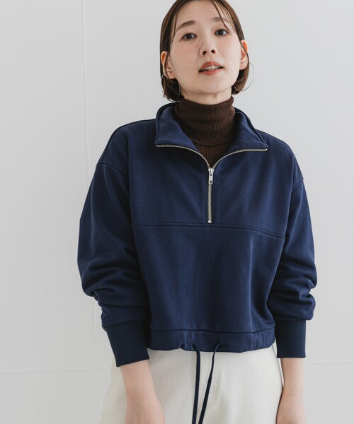 URBAN RESEARCH ROSSO（アーバンリサーチロッソ）の「F by ROSSO　ハーフジップスウェット（スウェット・レディース・GRAY/NAVY・FREE）」の16枚目の写真