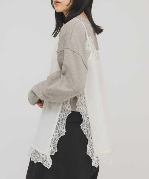 KBF（ケイビーエフ）の「ヴィンテージライクレースキャミソール（キャミソール・レディース・IVORY/BEIGE/BROWN・One）」の9枚目の写真