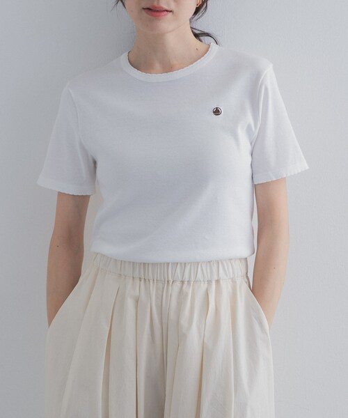 URBAN RESEARCH DOORS(アーバンリサーチドアーズ)の「『別注』PETIT BATEAU×DOORS POINTCOCOTTE T-SHIRTS(Tシャツ/カットソー・レディース・ECUME/OLIVINE/SMOKING/MARQUISE・S/M)」の6枚目の写真