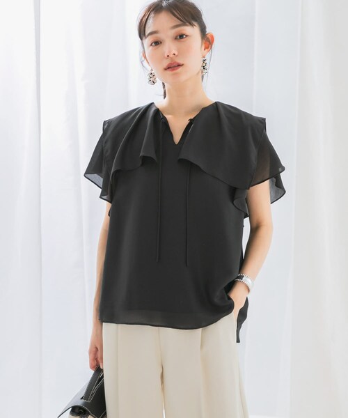 URBAN RESEARCH ROSSO（アーバンリサーチロッソ）の「イージーケアフリルブラウス（シャツ/ブラウス・レディース・OFF WHITE/TOMATO/BLACK・FREE）」の16枚目の写真