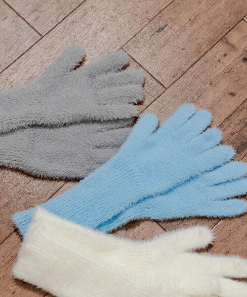 SMELLY（スメリー）の「シャギーニットロンググローブ（ベルト・レディース・L.GRY/WHT/L.BLU・-）」の18枚目の写真