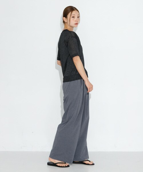 URBAN RESEARCH Sonny Label（アーバンリサーチサニーレーベル）の「シアーラメニットTシャツ（ニット/セーター・レディース・グレー/バター/ブラック・FREE）」の11枚目の写真