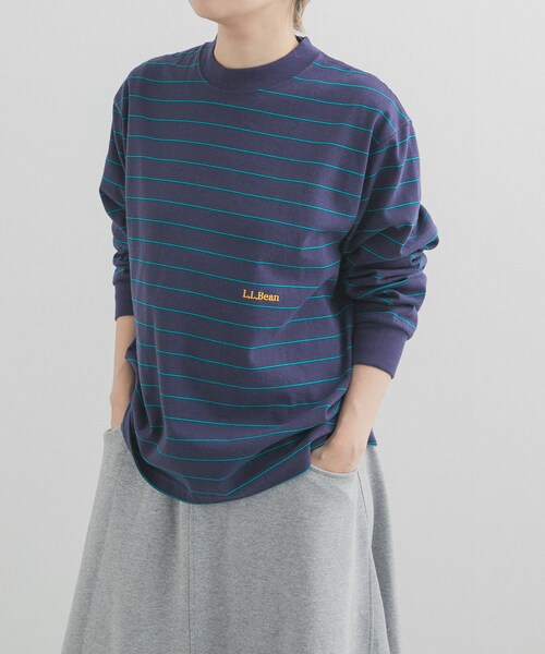 URBAN RESEARCH DOORS（アーバンリサーチドアーズ）の「L.L.Bean JAPAN EDITION　LONGSLEEVESTRIPEDT-SHIRTS（Tシャツ/カットソー・レディース・OFF/GREEN/BIRCH/YEL/NAVY/TEAL/GREY/RED・M）」の8枚目の写真
