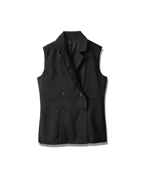 nissen（ニッセン）の「ジャケットライクジレ（ベスト・レディース・ベージュ杢/黒・S/M/L/LL/3L）」の11枚目の写真