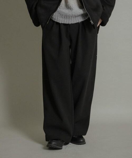 SENSE OF PLACE by URBAN RESEARCH（センスオブプレイスバイアーバンリサーチ）の「ジャージメルトンタックワイドパンツ（その他パンツ・メンズ・BLACK/CHARCOAL/L.GRAY・M/L）」の8枚目の写真