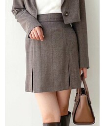 MERCURYDUO | 【セットアップ着用可】グレンチェックミニスカパン(その他パンツ)