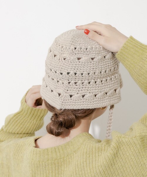 SMELLY（スメリー）の「クロシェニットハット（ハット・レディース・BEG/BLK・-）」の14枚目の写真