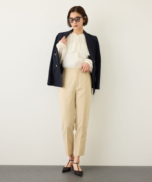 ROPE'（ロペ）の「ダブルクロスストレッチペンシルパンツ/接触冷感・イージーケア・セットアップ対応（その他パンツ・レディース・ブラック/ベージュ・36/38）」の11枚目の写真