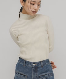 illi　ランダムRIBハイネックニット
