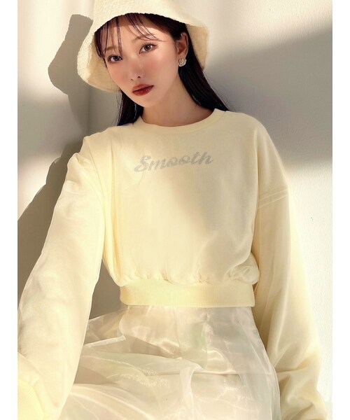 RESEXXY（リゼクシー）の「オーバーチュールスウェット（スウェット・レディース・ホワイト/ブラック/イエロー・F）」の6枚目の写真