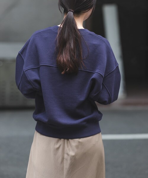 URBAN RESEARCH DOORS（アーバンリサーチドアーズ）の「FORK&SPOON　コクーンスウェット（スウェット・レディース・NAVY/OATMEAL/PINK・1）」の17枚目の写真