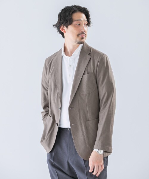 URBAN RESEARCH DOORS（アーバンリサーチドアーズ）の「LIFE STYLE TAILOR　ライトメッシュイージージャケット（テーラードジャケット・メンズ・BEIGE/NAVY・S/M/L/XL）」の14枚目の写真
