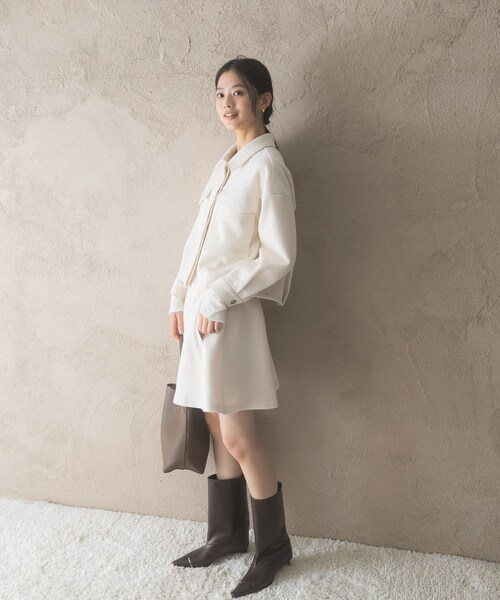 URBAN RESEARCH ROSSO（アーバンリサーチロッソ）の「ブークレーブルゾン（ブルゾン・レディース・OFF/CHARCOAL・Free）」の6枚目の写真