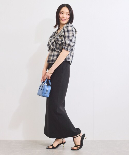 VIS（ビス）の「【セットアップ対応】Iラインスリットスカート（スカート・レディース・チャコール/オフホワイト・M/S）」の9枚目の写真