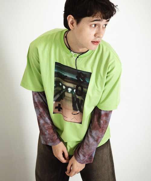 SENSE OF PLACE by URBAN RESEARCH（センスオブプレイスバイアーバンリサーチ）の「フォトグラフィックTシャツ B（Tシャツ/カットソー・メンズ・LIME/IVORY/CHARCOAL・M/L）」の4枚目の写真