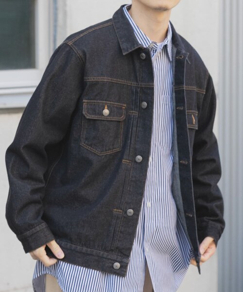 ITEMS URBANRESEARCH（アイテムズ アーバンリサーチ）の「DENIM JACKET TYPE 2nd（デニムジャケット・メンズ・BLK/IDG BLU/BLU・M/L）」の21枚目の写真