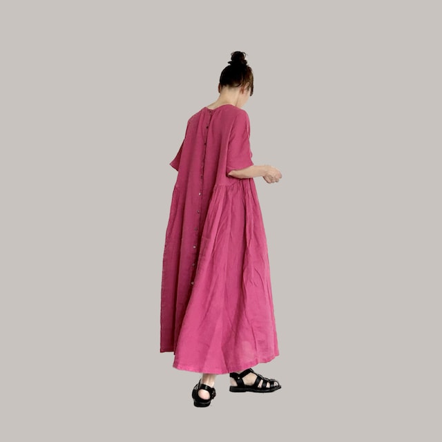＜6(ROKU)＞VOLUME SLEEVE DRESS/ワンピース 6 (ROKU) - roku 6 VOLUME SLEEVE DRESS 36 ピンクの通販 by