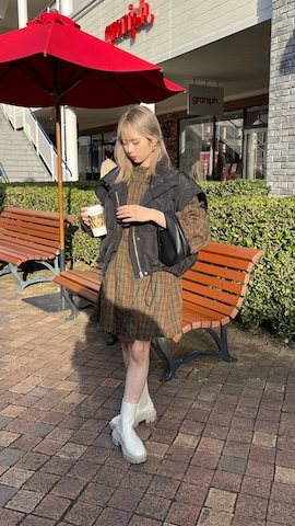「アイテム（シャツワンピース）」を使った、りなてぃさん（レディース・150cm）の冬コーディネート
