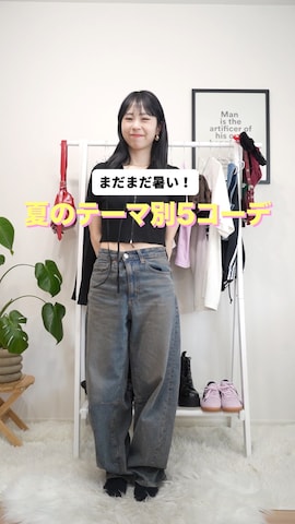 「白Tシャツ」｜りなてぃさん（レディース・150cm・20代）の夏コーディネート