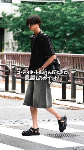 「アイテム（ヘッドフォン/イヤホン）」を使った、しーさん（メンズ・177cm）の夏コーディネート