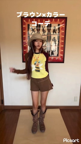 「アイテム（帽子）」を使った、さらゆにこーんさん（レディース・162cm）の秋コーディネート