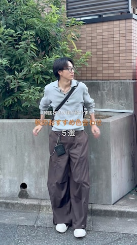 「アイテム（バッグ）」を使った、Harutoさん（メンズ・180cm・10代）の秋コーディネート