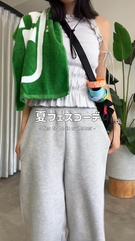「アイテム（ボディバッグ/ウエストポーチ）」を使った、samayuさん（レディース・157cm）の夏コーディネート