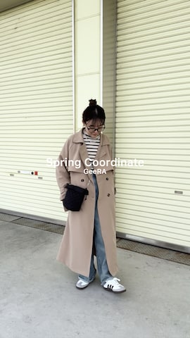 GeeRAのトレンチコートを使ったchicchimoさんのファッション動画
