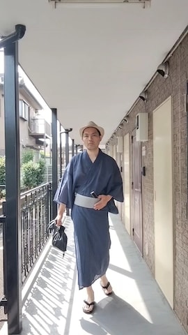 「アイテム（浴衣）」を使った、俊さん（メンズ・178cm）の夏コーディネート
