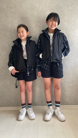 「アイテム（チュニック）」を使った、kii_memeさん（キッズ・136cm）の春コーディネート