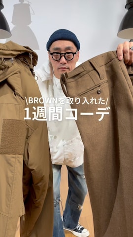 「アイテム（ミリタリージャケット）」を使った、Leeさん（メンズ・174cm）の冬コーディネート