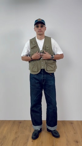 「アイテム（スカジャン）」を使った、Leeさん（メンズ・174cm）の秋コーディネート