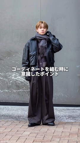 「アイテム（手袋）」を使った、ともきさん（メンズ・168cm）の冬コーディネート