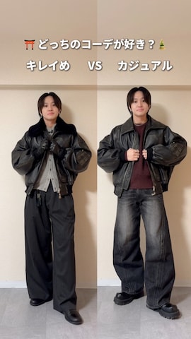 LIDNMのダウンジャケット/コートを使ったともきさんのファッション動画