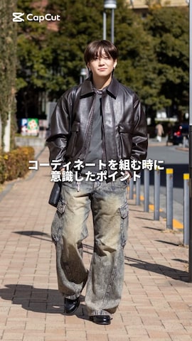 「アイテム（ブルゾン）」を使った、ともきさん（メンズ・168cm）の春コーディネート
